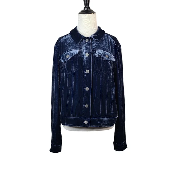 Sundance Blue Velvet Silk Blend Jacket Size Medium - Picture 1 of 15